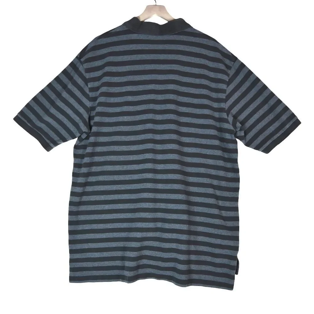 POLO Ralph Lauren 2XLT Brown Gray Stripe Polo Shirt Classic Y2K Minimal Prep
